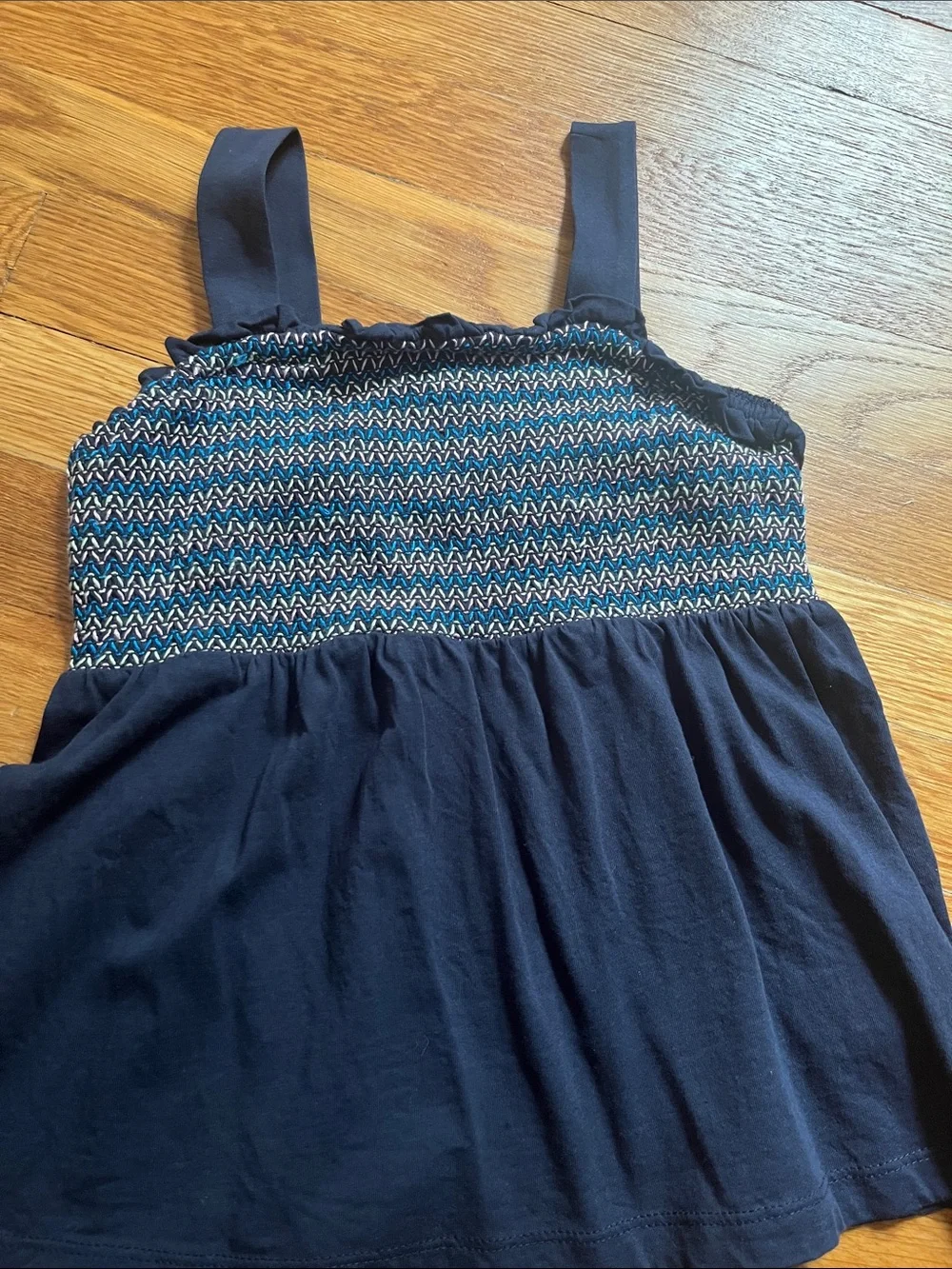 EUC J.Crew Navy Smocked Tank and Skort Set size 10